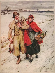 Shopping di Natale, cartolina di Natale